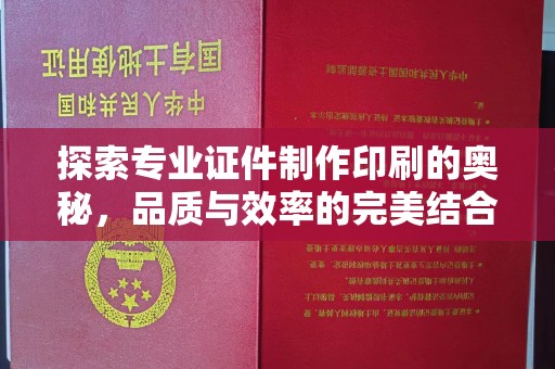 苏州探索专业证件制作印刷的奥秘，品质与效率的完美结合